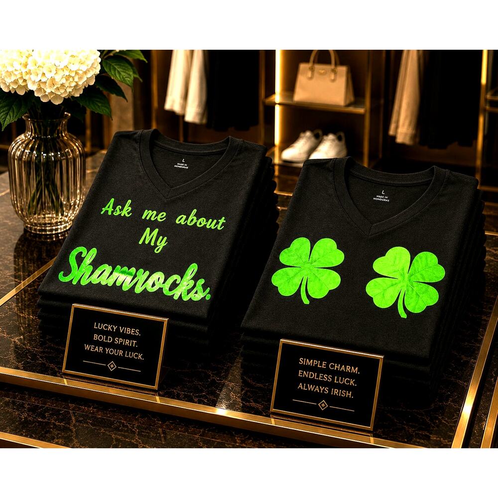 Ask me about my Shamrocks Tee shirt - L